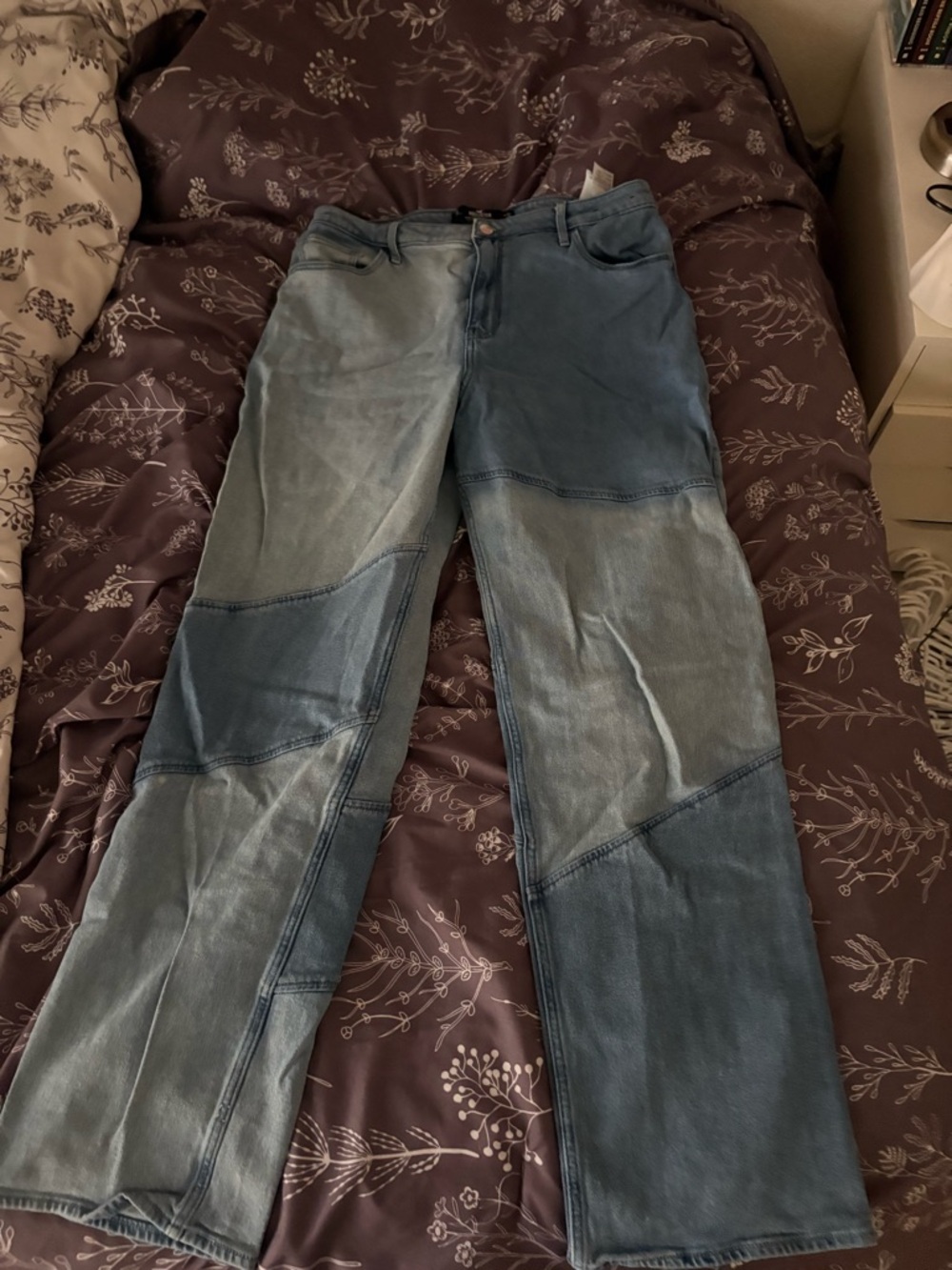 Hollister High-Rise Patchwork Blue Jeans